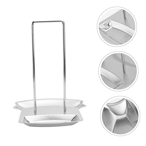 Alipis 1pc Stainless Steel Pot Lid Rack Sink Drying Rack Counter Hand Towel Holder Stand Pan Pot Drying Rack Stainless Steel Scoop Stainless Steel Ladle Stainless Steel Sink Spoon Holder