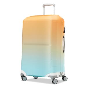 samsonite printed luggage cover, blue/orange ombre