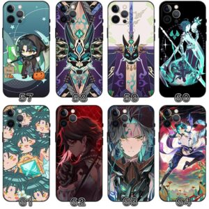 RegisBox Xiao Phone Case Yaksha Xiao Phone Cover Liyue Adeptus Xiao Mains Gifts Multicolor