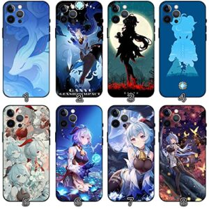 RegisBox Ganyu Phone Case Cute Ganyu Waifu Fanart Anime Girls Liyue Qixing Adeptus Multicolor