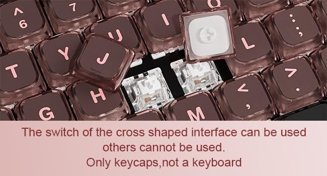 dagaladoo XVX 125 Keys Low Profile Sakura Pudding keycaps，Dye Sublimation PBT Keycap,Transparent keycaps,Suitable for most60% 65% 70% 100% Cherry Gateron MX Switches Mechanical Keyboard
