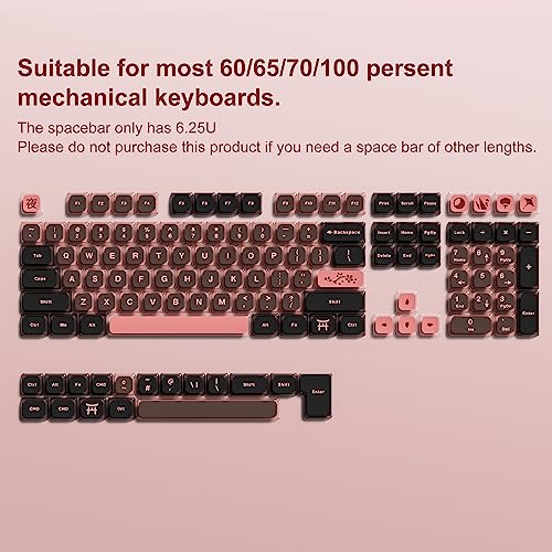 dagaladoo XVX 125 Keys Low Profile Sakura Pudding keycaps，Dye Sublimation PBT Keycap,Transparent keycaps,Suitable for most60% 65% 70% 100% Cherry Gateron MX Switches Mechanical Keyboard