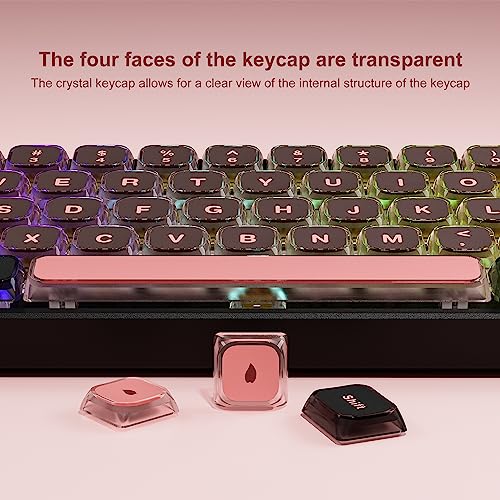 dagaladoo XVX 125 Keys Low Profile Sakura Pudding keycaps，Dye Sublimation PBT Keycap,Transparent keycaps,Suitable for most60% 65% 70% 100% Cherry Gateron MX Switches Mechanical Keyboard