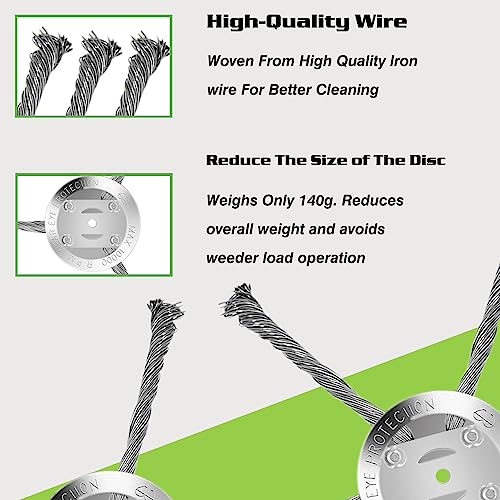 IRmm 6 inch Wire Trimmer Head, Steel Wired Brush Cutter Trimmer Head Replacement for Electric Battery Powered Cordless String Trimmer