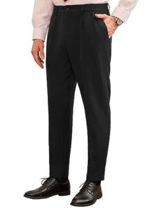 grace karin men's dress pants slim fit flat front business pants with pockets black