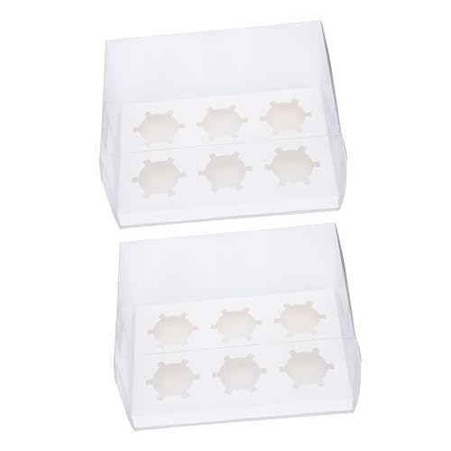 SOLUSTRE Cup Cake Paper Cup 2pcs Packaging Boxes Cupcake Box Mini Muffins Clear Container Mini Paper Cups Cheesecake Holder Containers Clear Cupcake Holder Tart Boxes Cupcake Boxes Fine