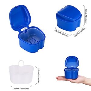 Denture Care Bath Box Cleaning False Teeth Nursing with Hanging Net Container Cleaning False Teeth Bath Case 3 count