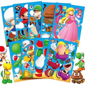 video game make a face stickers cute funny cartoon brother make your own face stickers for kids boys girls birthday party favors goodie bags gifts laptop luggage notebook room wall reward stickers