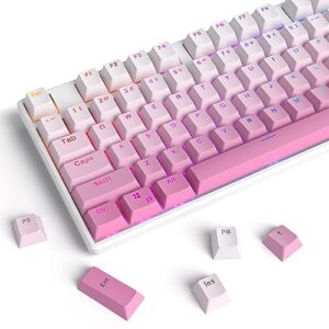 ussixchare gradient keycaps, pbt double shot 104 keys keycaps, oem profile custom keycaps set for 61/87/104 cherry gateron mx switches mechanical keyboard(lover pink)