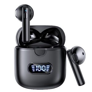 nagfak wireless earbuds bluetooth 5.3 headphones, 60h playtime led power display charging case, ipx7 waterproof earphones hifi stereo deep bass ear buds for iphone android phone sports
