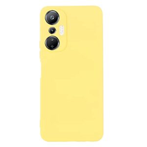 Case for Infinix Hot 20S, Liquid Silicone Protective Phone Case for Infinix Hot 20S with Silicone Lanyard, Slim Thin Soft Shockproof Cover for Infinix Hot 20S Silicone Case Yellow