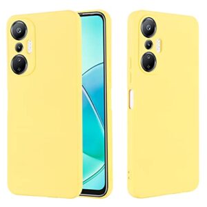 Case for Infinix Hot 20S, Liquid Silicone Protective Phone Case for Infinix Hot 20S with Silicone Lanyard, Slim Thin Soft Shockproof Cover for Infinix Hot 20S Silicone Case Yellow