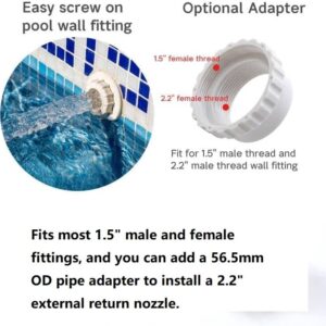 Ptazucv 2-inch Adapter is Suitable for Swimming Pool Fountain Accessories and Can Adjust The Cooling Experience of The Swimming Pool Nozzle