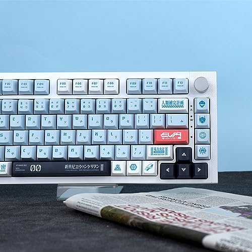 GEKUCAP Custom Keycaps, 143 Keys Blue Japanese Keycaps, Dye Sublimation Key Caps Cherry Profile PBT Keycaps Set Fit for 61/64/104/68/87/108 Custom Mechanical Gaming Keyboard