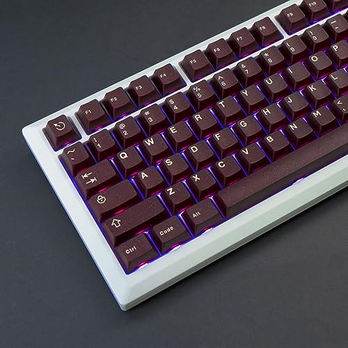 GEKUCAP Custom Keycaps, 121 Keys Red Translucent Keycaps, Double Shot ABS Keycaps, Cherry Profile Keycaps Set for Gaming Keyboard Cherry MX Switches Mechanical Keyboard 61/87/104/108 (Red)