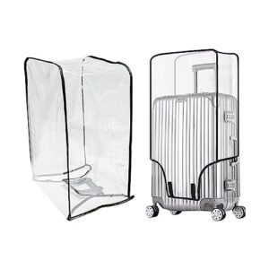mottdam clear pvc suitcase cover luggage protector, 24 inch clear luggage cover waterproof, designed for wheeled hardshell suitcases (24 inch)