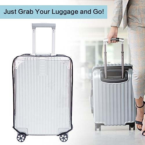 MOTTDAM Clear PVC Suitcase Cover Luggage Protector, 24 Inch Clear Luggage Cover Waterproof, Designed for Wheeled Hardshell Suitcases (24 Inch)