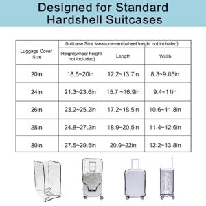 MOTTDAM Clear PVC Suitcase Cover Luggage Protector, 24 Inch Clear Luggage Cover Waterproof, Designed for Wheeled Hardshell Suitcases (24 Inch)