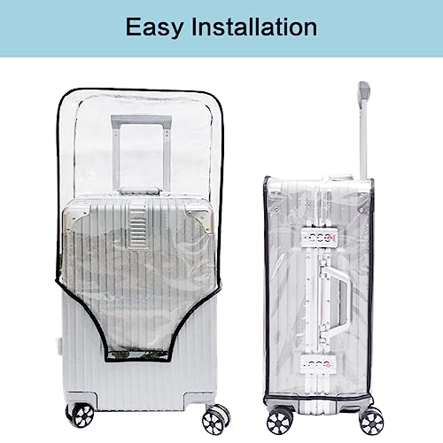 MOTTDAM Clear PVC Suitcase Cover Luggage Protector, 24 Inch Clear Luggage Cover Waterproof, Designed for Wheeled Hardshell Suitcases (24 Inch)