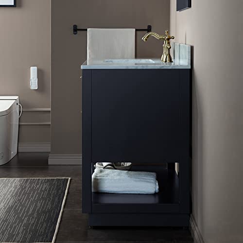 Woodbridge Venice-3621-Grey-G+ CAVT3722-8 Vanity with top, 37"x22", Grey with Gold Trim