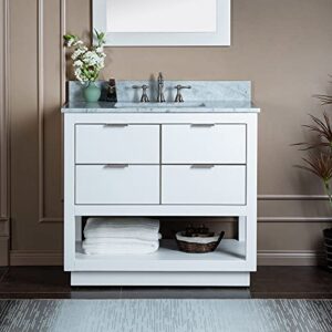woodbridge venice-4221-white-bn+ cavt4322-8 vanity with top, 43"x22", white with brushed nickel trim