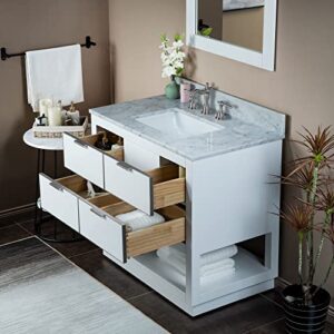 Woodbridge Venice-4221-White-BN+ CAVT4322-8 Vanity with top, 43"x22", White with Brushed Nickel Trim