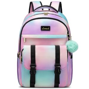 lovevook cute backpack purse for 14-16 year olds, fit 15.6 inch laptop fashion backpack for women, lightweight waterproof casual backpack for college essential, durable travel daypack, tie dyed