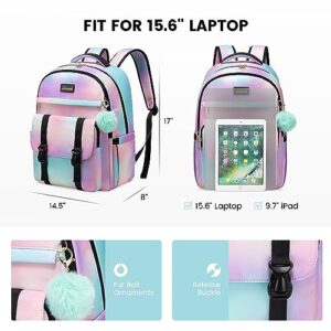 LOVEVOOK Cute Backpack Purse for 14-16 Year Olds, Fit 15.6 Inch Laptop Fashion Backpack for Women, Lightweight Waterproof Casual Backpack for College Essential, Durable Travel Daypack, Tie Dyed