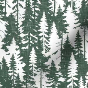 Spoonflower Fabric - Forest Woodland Woods Rustic Camping Trees Pine Evergreen Printed on Petal Signature Cotton Fabric Fat Quarter - Sewing Quilting Apparel Crafts Decor