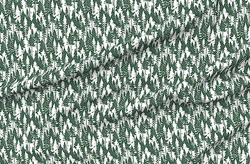 Spoonflower Fabric - Forest Woodland Woods Rustic Camping Trees Pine Evergreen Printed on Petal Signature Cotton Fabric Fat Quarter - Sewing Quilting Apparel Crafts Decor