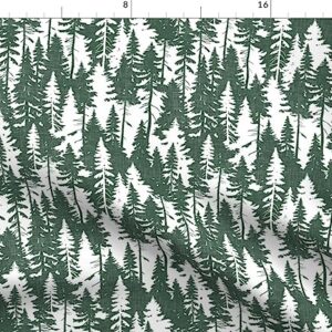 Spoonflower Fabric - Forest Woodland Woods Rustic Camping Trees Pine Evergreen Printed on Petal Signature Cotton Fabric Fat Quarter - Sewing Quilting Apparel Crafts Decor