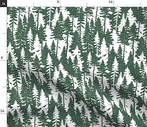 Spoonflower Fabric - Forest Woodland Woods Rustic Camping Trees Pine Evergreen Printed on Petal Signature Cotton Fabric Fat Quarter - Sewing Quilting Apparel Crafts Decor