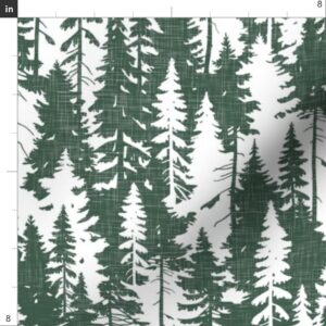 Spoonflower Fabric - Forest Woodland Woods Rustic Camping Trees Pine Evergreen Printed on Petal Signature Cotton Fabric Fat Quarter - Sewing Quilting Apparel Crafts Decor