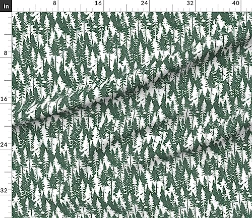 Spoonflower Fabric - Forest Woodland Woods Rustic Camping Trees Pine Evergreen Printed on Petal Signature Cotton Fabric Fat Quarter - Sewing Quilting Apparel Crafts Decor