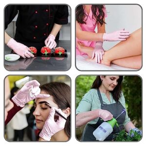 WECARE Pink Disposable Nitrile Gloves Medium - 200 Pack - 3 Mil - Powder and Latex Free - Non-Sterile - Food Safe Gloves