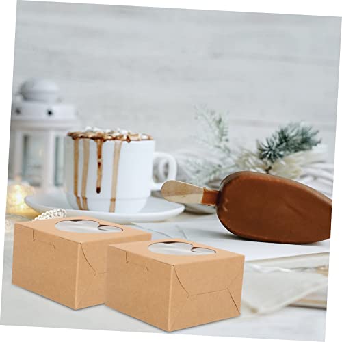 Baluue Bath Gift 28 Pcs Boxes Kraft Paper Box Boxes with Window Treat Box Cakesicle Boxes Mini Cake Boxes Cake Pans Gift Wrap Boxes Bakery Box Party Favor Cookie Boxes Van