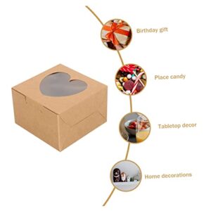 Baluue Bath Gift 28 Pcs Boxes Kraft Paper Box Boxes with Window Treat Box Cakesicle Boxes Mini Cake Boxes Cake Pans Gift Wrap Boxes Bakery Box Party Favor Cookie Boxes Van