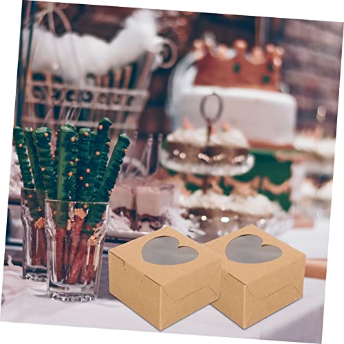 Baluue Bath Gift 28 Pcs Boxes Kraft Paper Box Boxes with Window Treat Box Cakesicle Boxes Mini Cake Boxes Cake Pans Gift Wrap Boxes Bakery Box Party Favor Cookie Boxes Van