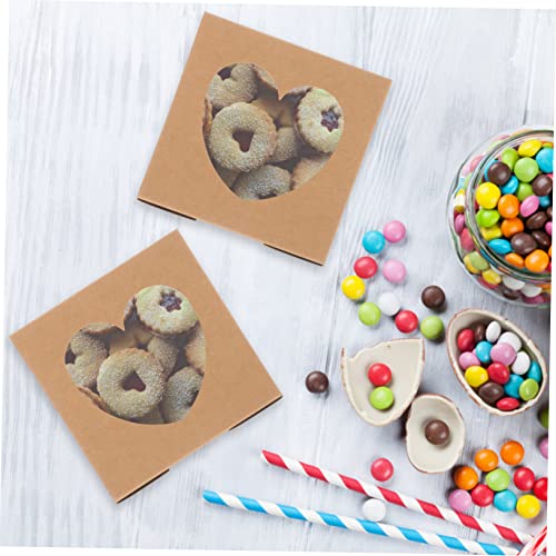 Baluue Bath Gift 28 Pcs Boxes Kraft Paper Box Boxes with Window Treat Box Cakesicle Boxes Mini Cake Boxes Cake Pans Gift Wrap Boxes Bakery Box Party Favor Cookie Boxes Van