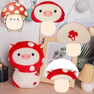 Bekrgwiy Mushroom Plush, 8in Mushroom Cow Stuffed Animals, Cute Mushroom Plush Toys, Kawaii Mushroom Cow Pillow Plushies,Mushroom Plush Doll for Kids