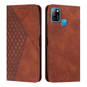 flip cases smartphone compatible with infinix hot 10 lite wallet leather case for cell phone magnetic suction cup case for cell phone card slot stand flip phone case compatible