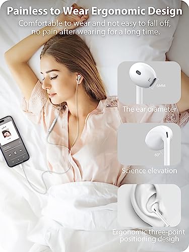 2 Packs - iPhone Earbuds with Lightning Connector [No Bluetooth Required] Headphones Wired for iPhone,[MFi Certified] Built-in Mic & Volume Control, Earphones Compatible with iPhone 14/13/12/SE/11/X