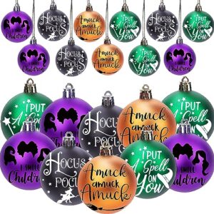 12 pieces halloween ornaments for tree hocus pocus ornaments for tree colorful shatterproof plastic ball ornaments halloween indoor decorations