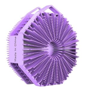 itokgok® 2 in 1 silicone body scrubber, dual-sided design body brush silicone body scrubber exfoliating body brushes for sensitive skin for showering, lathers well - light purple