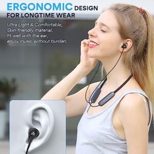 MAONO Wireless Neckband Headphones, WH30 Semi-in-Ear Monitor Earbuds with 3.5MM Transmitter, Dual Mode 2.4G/BT 5.3 Stable Wireless Transmission Light Weight 12Hrs Playtime