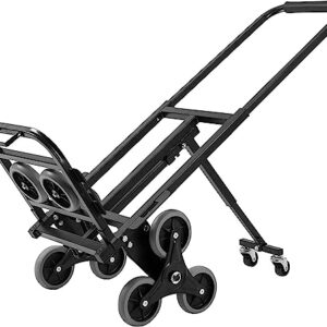 MroLife Foldable Stair Climbing Cart, Heavy-Duty Dolly 350lbs Load Capacity, Foldable Dolly Cart with 10 Wheels,Stair Climber Hand Trucks with Adjustable Handle