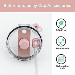 Straw Spill Stopper Cover Boot Sleeve Set for Stanley Cup 40 oz 30 oz Quencher H2.0, 4 Leak Sproof Stopper, 2 Tumbler Silicone Boot, 2 Straw Cover Cap for Stanley Cup Accessories