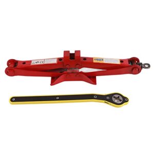 2 ton car scissor jack, heavy duty car tire lifting jack kit with saving effort ratchet handle for auto, suv, mpv, black, 4409 lbs max capacity