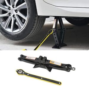 2 Ton Car Scissor Jack, Heavy Duty Car Tire Lifting Jack Kit with Saving Effort Ratchet Handle for Auto, SUV, MPV, Black, 4409 lbs Max Capacity