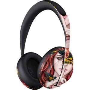 skinit decal audio skin compatible with bose noise cancelling headphones 700 - sarah richter gothic woman and death moth butterflies by sarah richter design